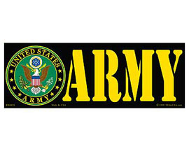 Eagle Emblems 3-1/4" x 9" U.S. Army Horizontal Sticker