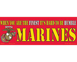 Eagle Emblems 3-1/4" x 9" U.S. Marines "Hard to be Humble" Sticker