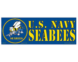 Eagle Emblems 3-1/4" x 9" U.S. Navy SeaBees Sticker