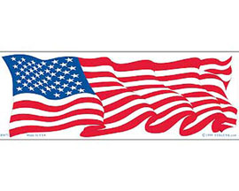 Eagle Emblems 3-1/4" x 9-1/2" Wavy U.S.A. Flag Sticker