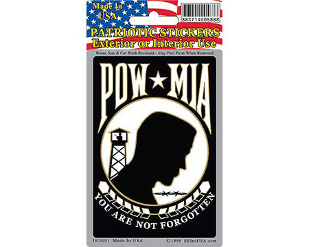 Eagle Emblems 3" x 4" POW-MIA Sticker