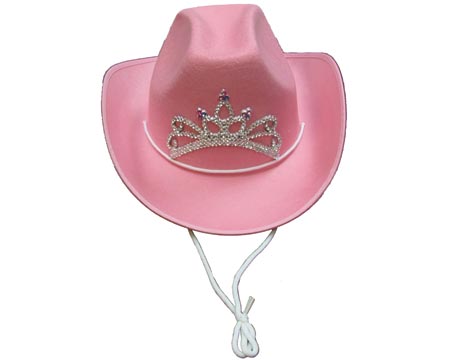 Parris Toys® Children's Cowboy Hat with Tiara - Pink
