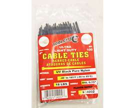 Tool City Black Ultra Light-Duty 4" Cable Ties - Pack of 100