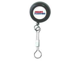 Angler's Accessories Pin-On Retractor with Wire Cable - Black
