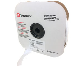Velcro 1 1/2" White Adhesive Loops Strip - Sold per Foot