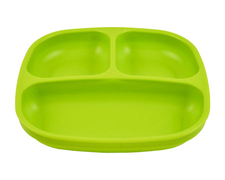 Re-Play® 7 in. Recycled Plastic Divided Plate - Lime Green