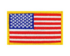 Eagle Emblems U.S. Flag with Gold Trim Patch