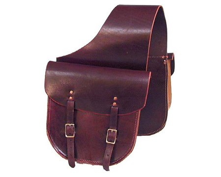 Smith & Edwards Burgundy Chap Leather Saddle Bags - Large