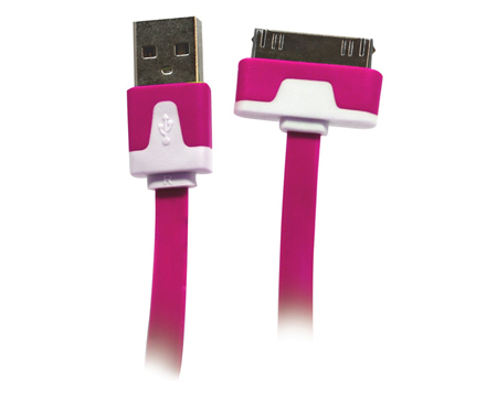 Wireless Gear™ 3.2' Flat 30 Pin USB Cable - Pink