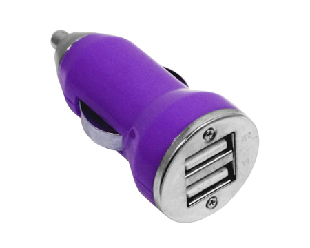Wireless Gear™ Dual Port USB 3.1 Amp Car Charger - Purple