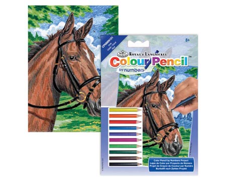 Royal & Langnickel Mini Colour Pencil by Numbers Kit - Horse