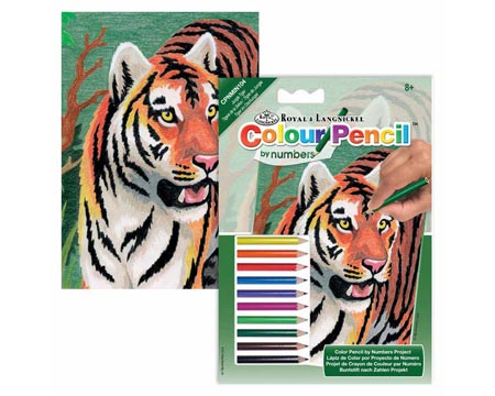 Royal & Langnickel Mini Colour Pencil by Numbers Kit - Jungle Tiger