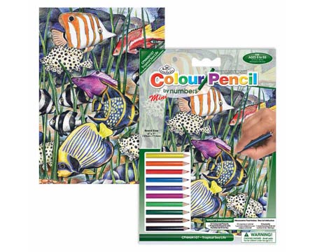 Royal & Langnickel Mini Colour Pencil by Numbers Kit - Tropical Sea Life