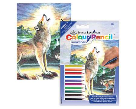 Royal & Langnickel Mini Colour Pencil by Numbers Kit - Wolves