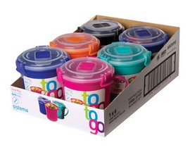 Sistema Soup Mug Microwave/Freezer safe 2.75 Cup - Assorted Colors