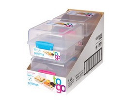 Sistema Lunch Cube Food Container 6 cup Square Clear