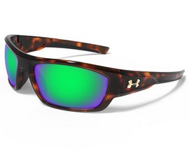 Under Armour® Force Sunglasses - Shiny Crystal Tortoise/Brown & Green Multiflection