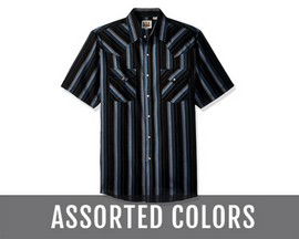 Ely & Walker Men's Short Sleeve Stripe Western Shirt - Assorted Colors