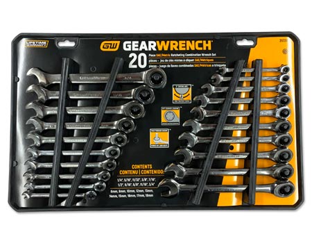 Gear Wrench® 20-Piece SAE & Metric Ratcheting Wrench Set