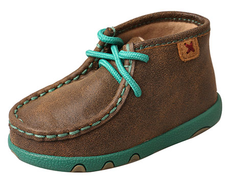 Twisted X Infant Chukka Driving Moccasin - Bomber/Turquoise