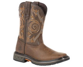 Georgia Boot® Carbo-Tec LT Big Kids Pull-On Western Boot - Brown