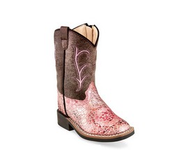 Old West Toddler Western Boot - Brown and Pink Floral