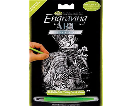 Royal & Langnickel Silver Foil Mini Engraving Art Kit - Cat & Kitten
