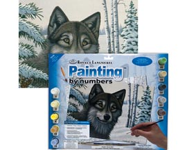 Royal & Langnickel Large Painting By Number Junior Kit - Snow Wolf